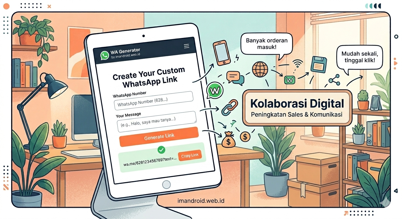 Mudahnya Membuat Link Chat Langsung dengan WA Generator imandroid.web.id