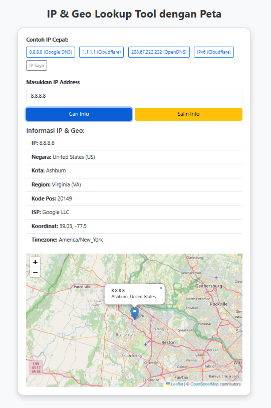 ip geo dan lookup tool